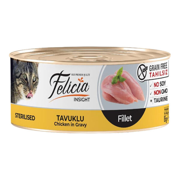 Felicia Tahılsız Tavuklu Kısırlaştırılmış Fileto Kedi Konservesi 85 Gr