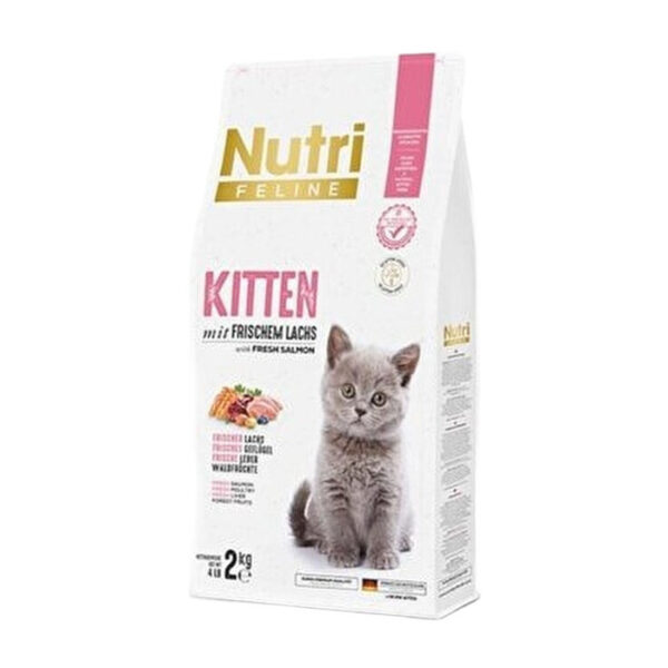 Açık Nutri Feline Somonlu Glutensiz Tahılsız Yavru Kedi Maması 1 Kg