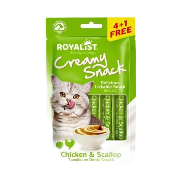Creamy Snack Tavuklu Ve Deniz Taraklı Kedi Ödül Maması 5X15 Gr