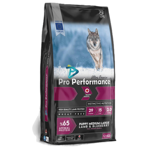 Açık Yavru Köpek Kuru Maması Pro Performance Ultra Premium Puppy Kuzulu Yaban Mersini Orta büyük Irk