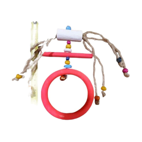 Boyalı Yuvarlak Oval Boncuklu Kuş Salıncağı 20 Cm
