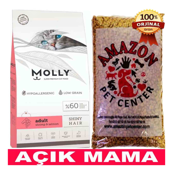 Karidesli Somonlu Yetişkin Kedi Maması Açık