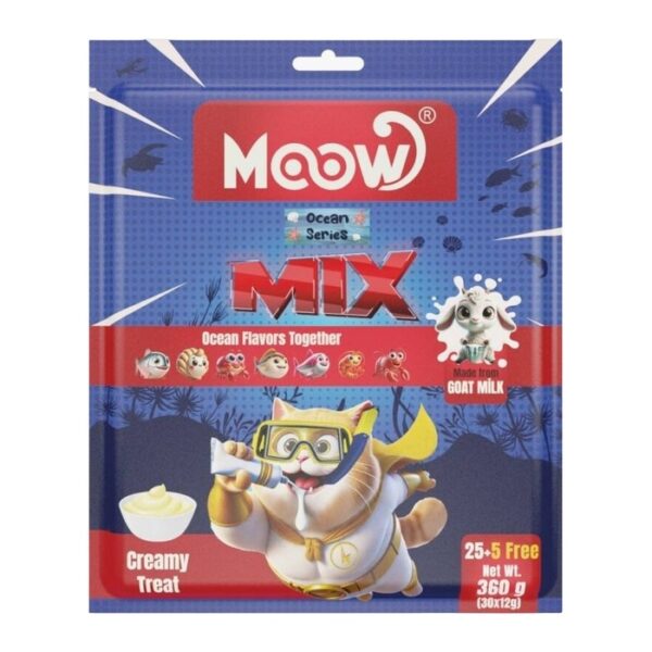 Moow Karışık 7 Lezzetli Okyanus Serisi Keçi Sütlü Kedi Krema Ödülü 30x12 Gr